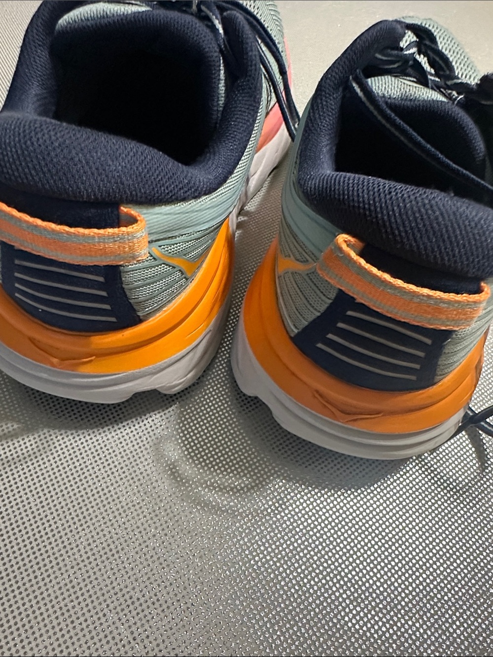 Hoka One One Women’s Running Shoes - Mint Green with Coral and Orange Trim - Picture 6 of 10